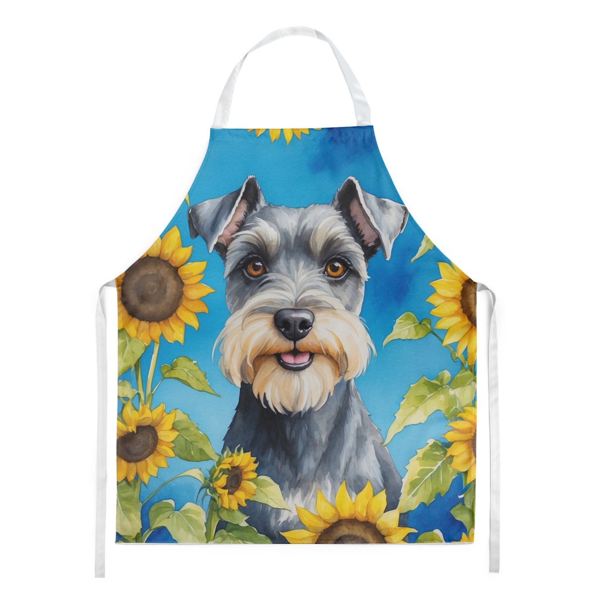 Picture of Carolines Treasures DAC6156APRON 30 x 27 in. Schnauzer in Sunflowers Apron