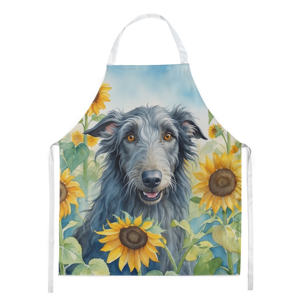Picture of Carolines Treasures DAC6157APRON 30 x 27 in. Scottish Deerhound in Sunflowers Apron