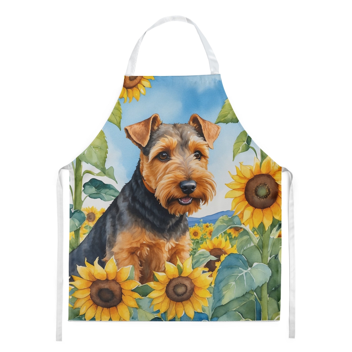 Picture of Carolines Treasures DAC6172APRON 30 x 27 in. Welsh Terrier in Sunflowers Apron