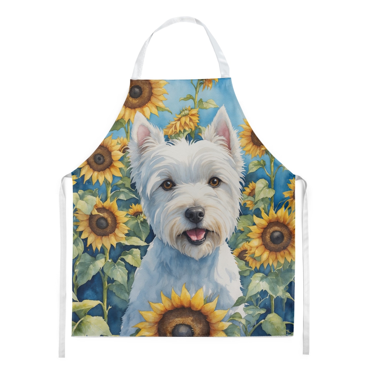 Picture of Carolines Treasures DAC6173APRON 30 x 27 in. Westie in Sunflowers Apron