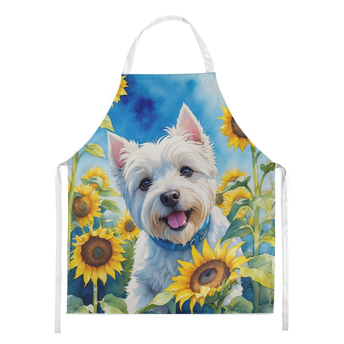 Picture of Carolines Treasures DAC6174APRON 30 x 27 in. Westie in Sunflowers Apron