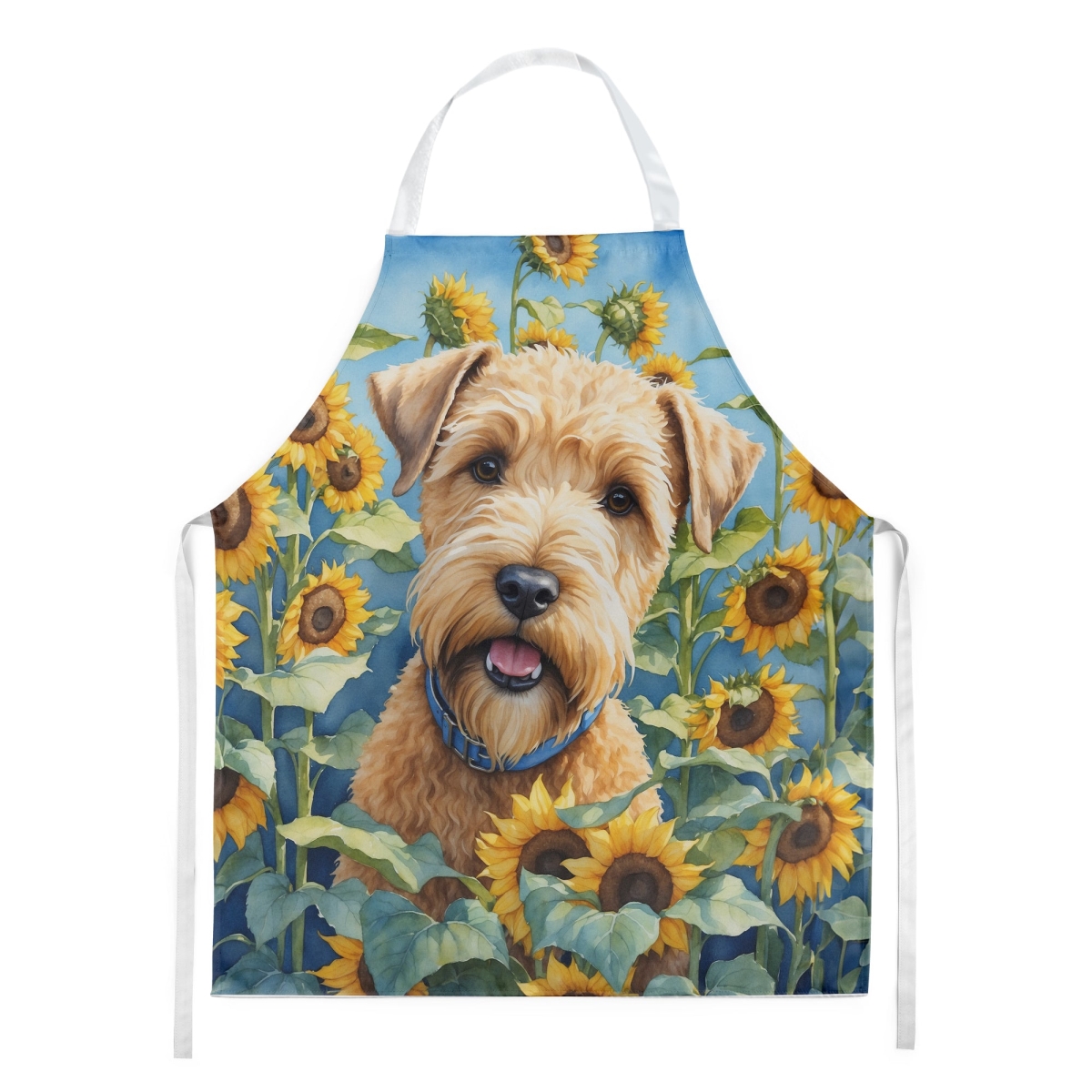 Picture of Carolines Treasures DAC6175APRON 30 x 27 in. Wheaten Terrier in Sunflowers Apron