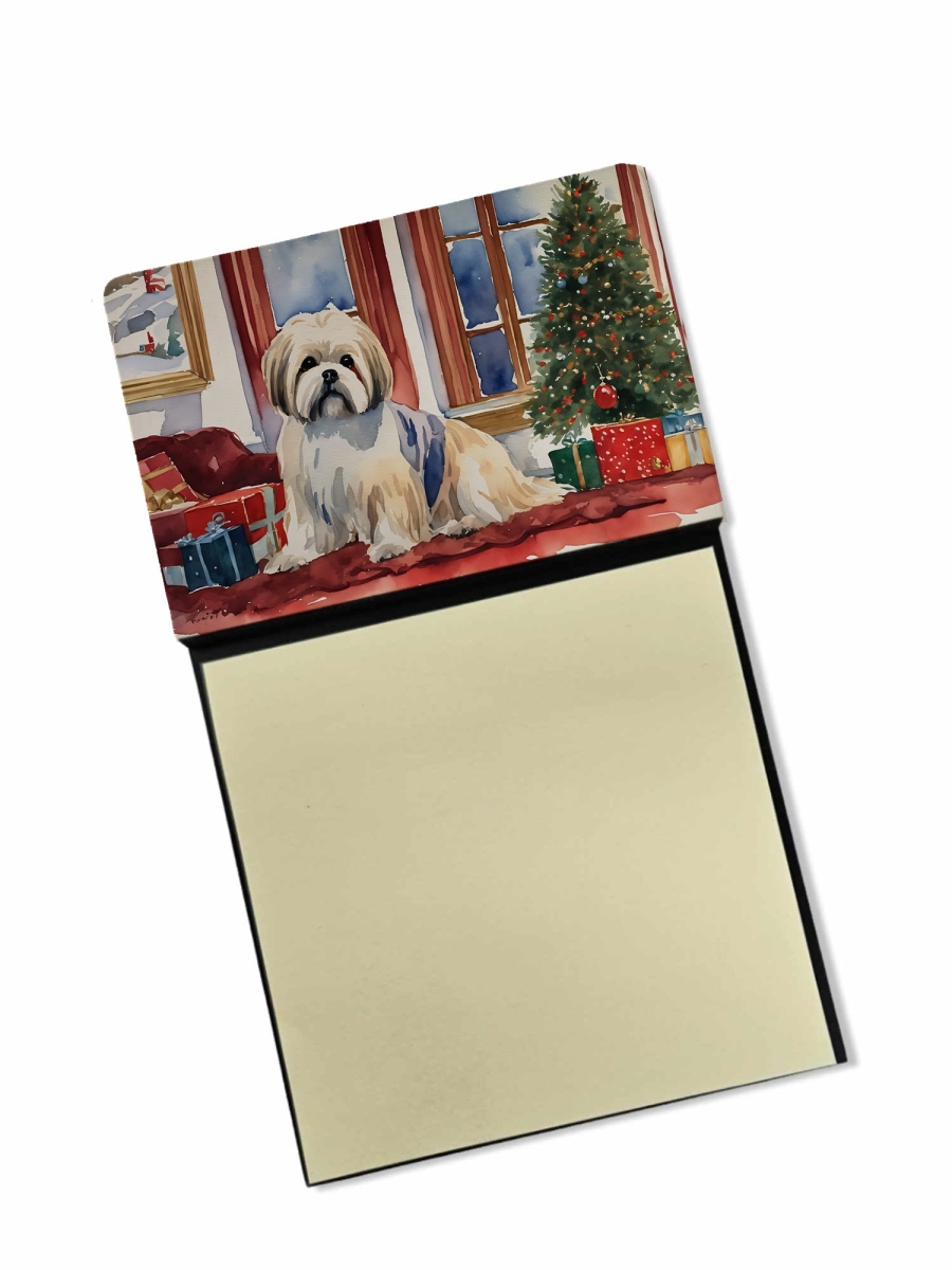 DAC2701SN 5.25 x 3.25 in. Lhasa Apso Cozy Christmas Sticky Note Holder