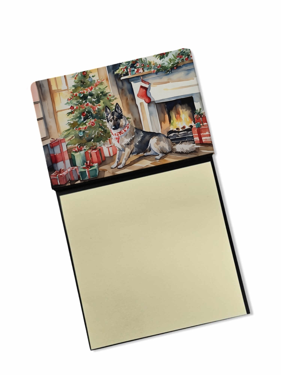 DAC2712SN 5.25 x 3.25 in. Norwegian Elkhound Cozy Christmas Sticky Note Holder
