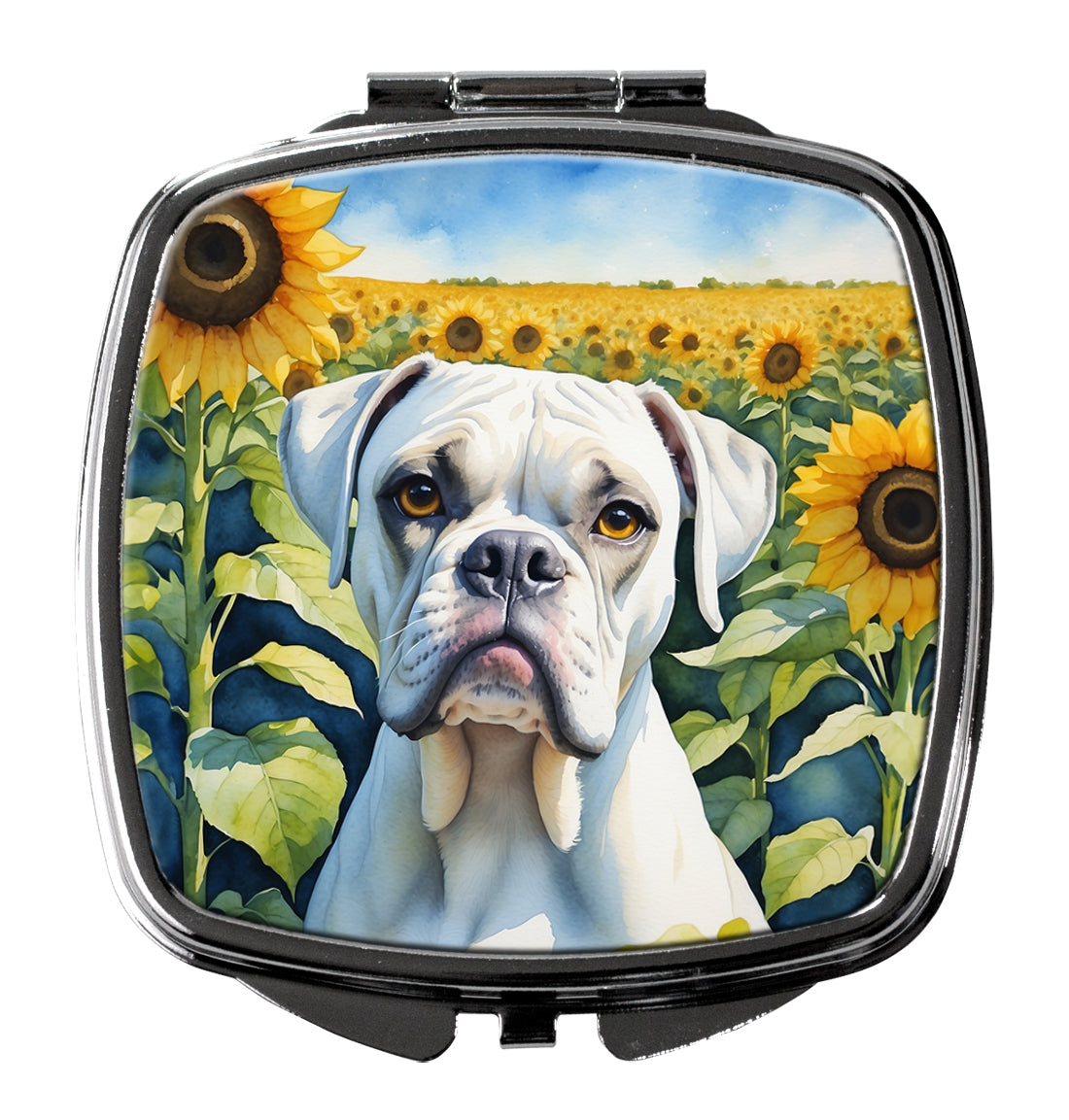 DAC6038SCM 3 x 2.75 in. Boxer in Sunflowers Compact Mirror