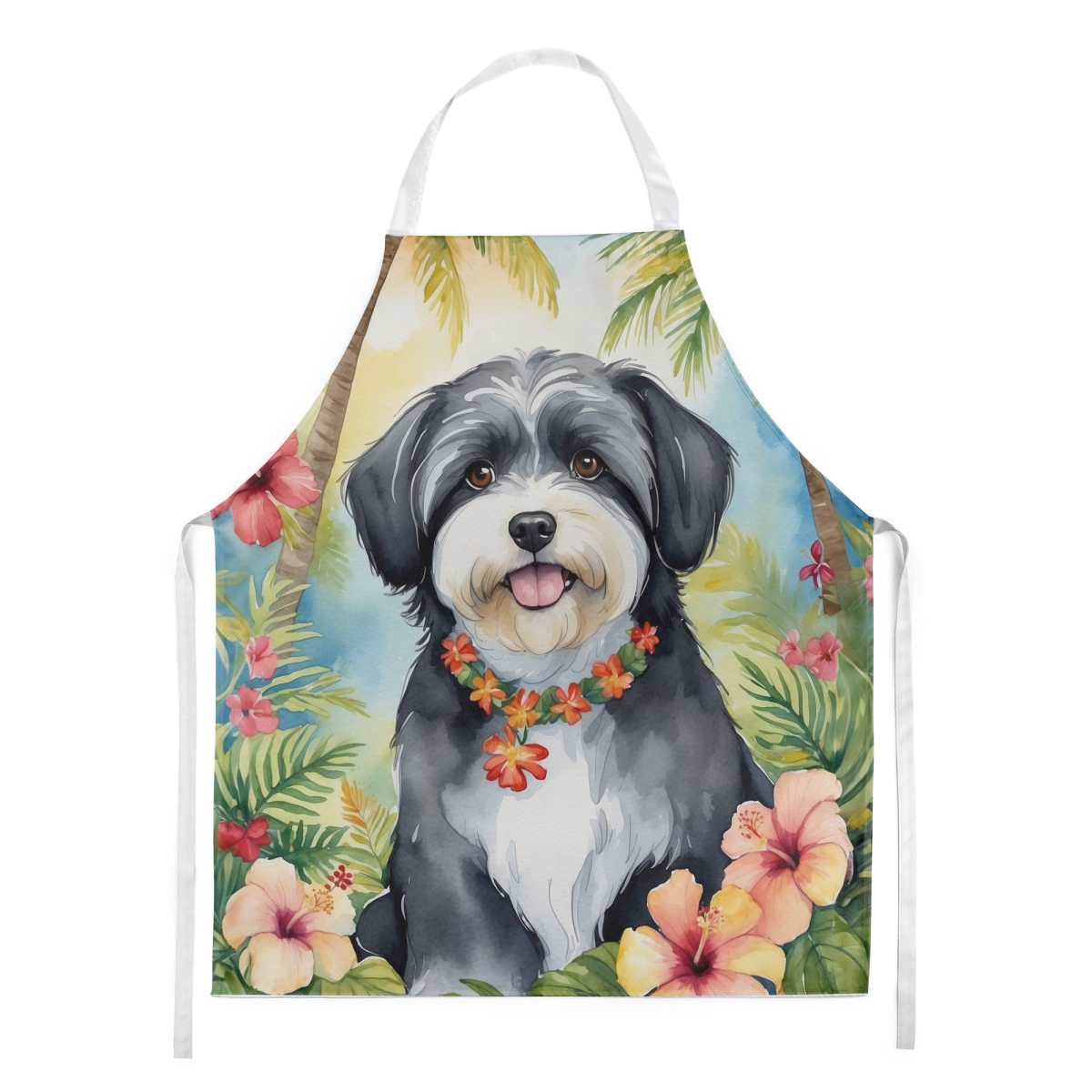 Picture of Carolines Treasures DAC6451APRON 30 x 27 in. Havanese Luau Apron