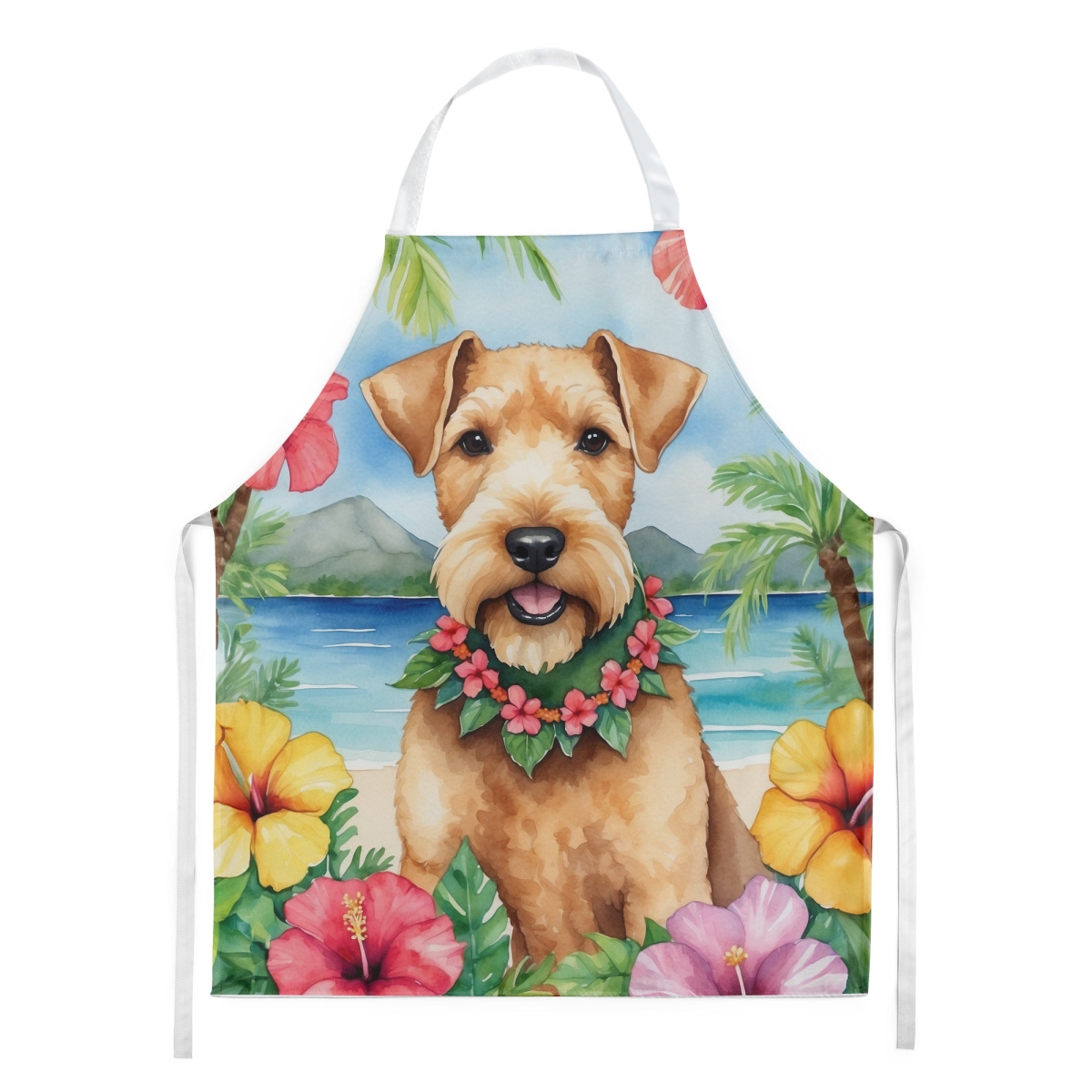 Picture of Carolines Treasures DAC6467APRON 30 x 27 in. Lakeland Terrier Luau Apron