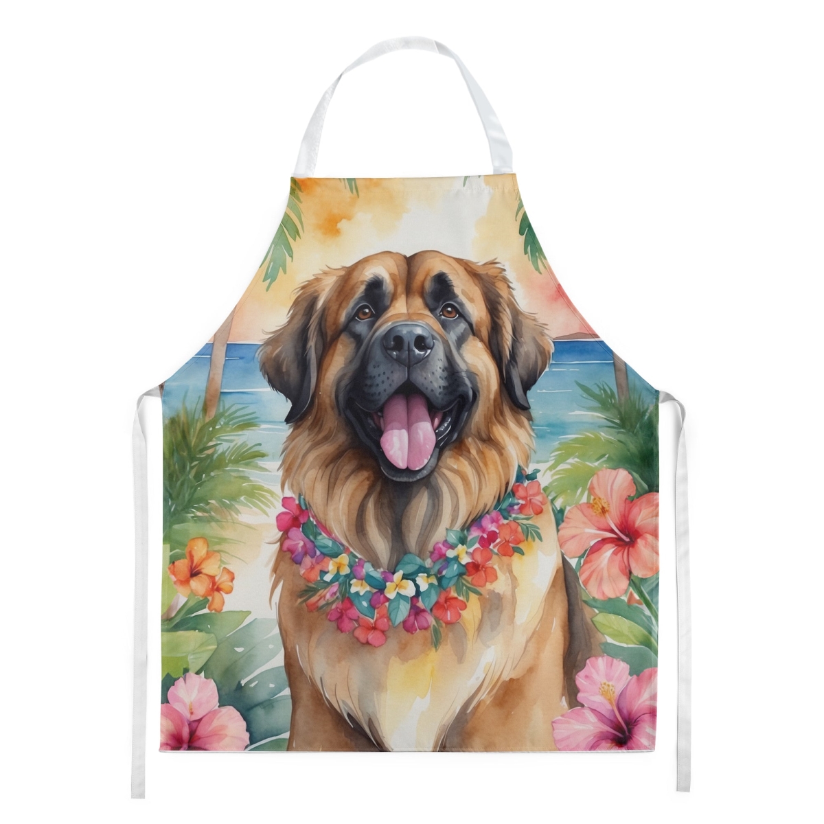 Picture of Carolines Treasures DAC6468APRON 30 x 27 in. Leonberger Luau Apron