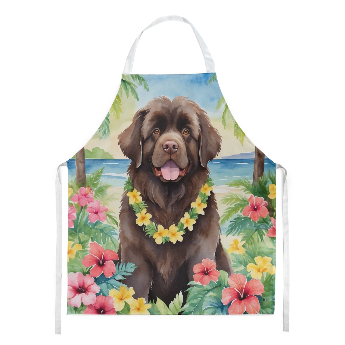 Picture of Carolines Treasures DAC6478APRON 30 x 27 in. Foundland Luau Apron