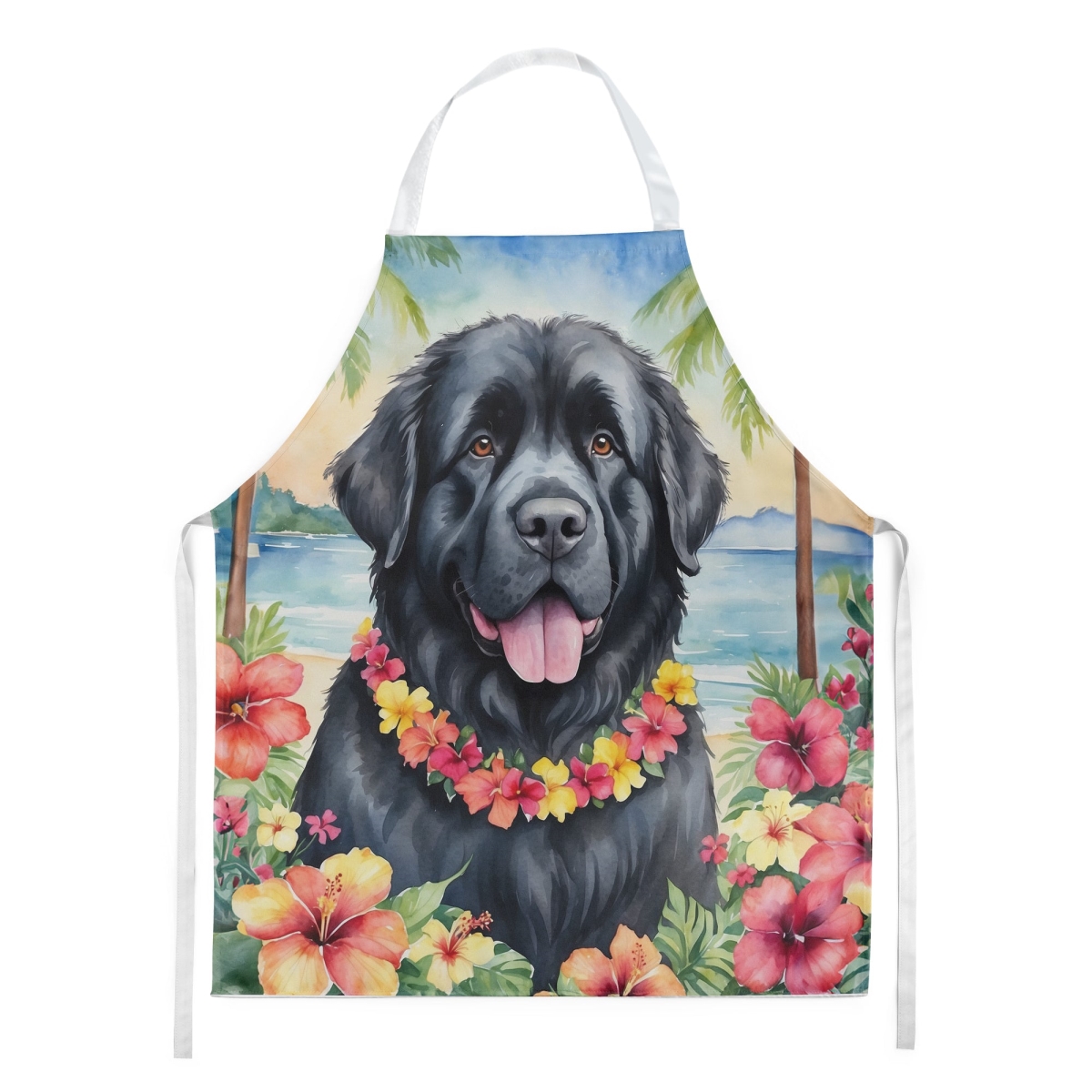 Picture of Carolines Treasures DAC6479APRON 30 x 27 in. Foundland Luau Apron