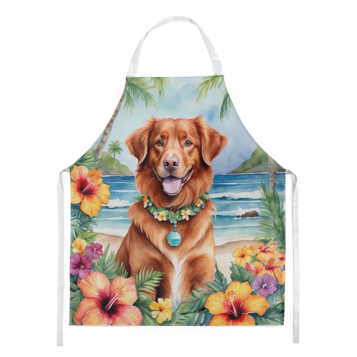 Picture of Carolines Treasures DAC6483APRON 30 x 27 in. Nova Scotia Duck Tolling Retriever Luau Apron