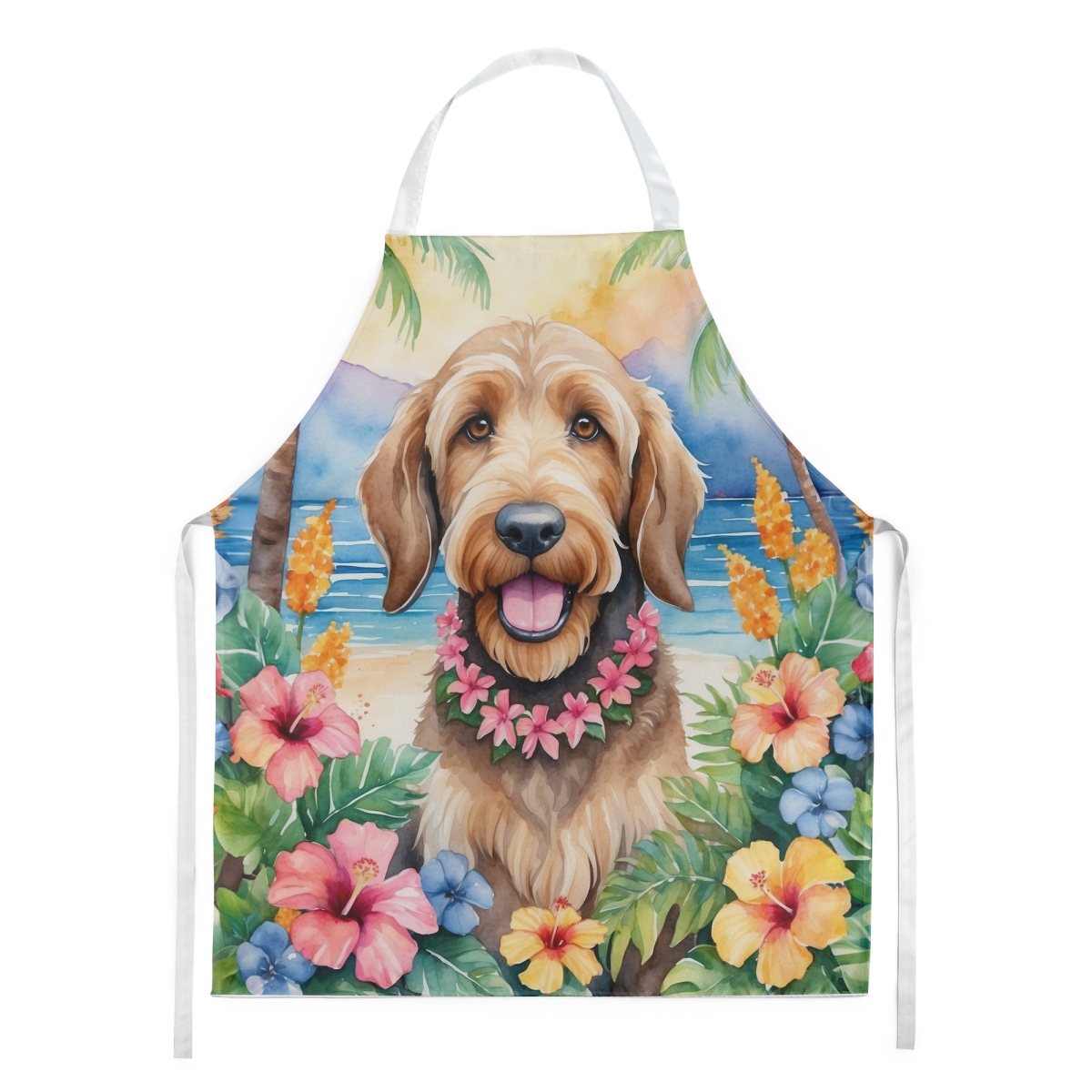 Picture of Carolines Treasures DAC6485APRON 30 x 27 in. Otterhound Luau Apron