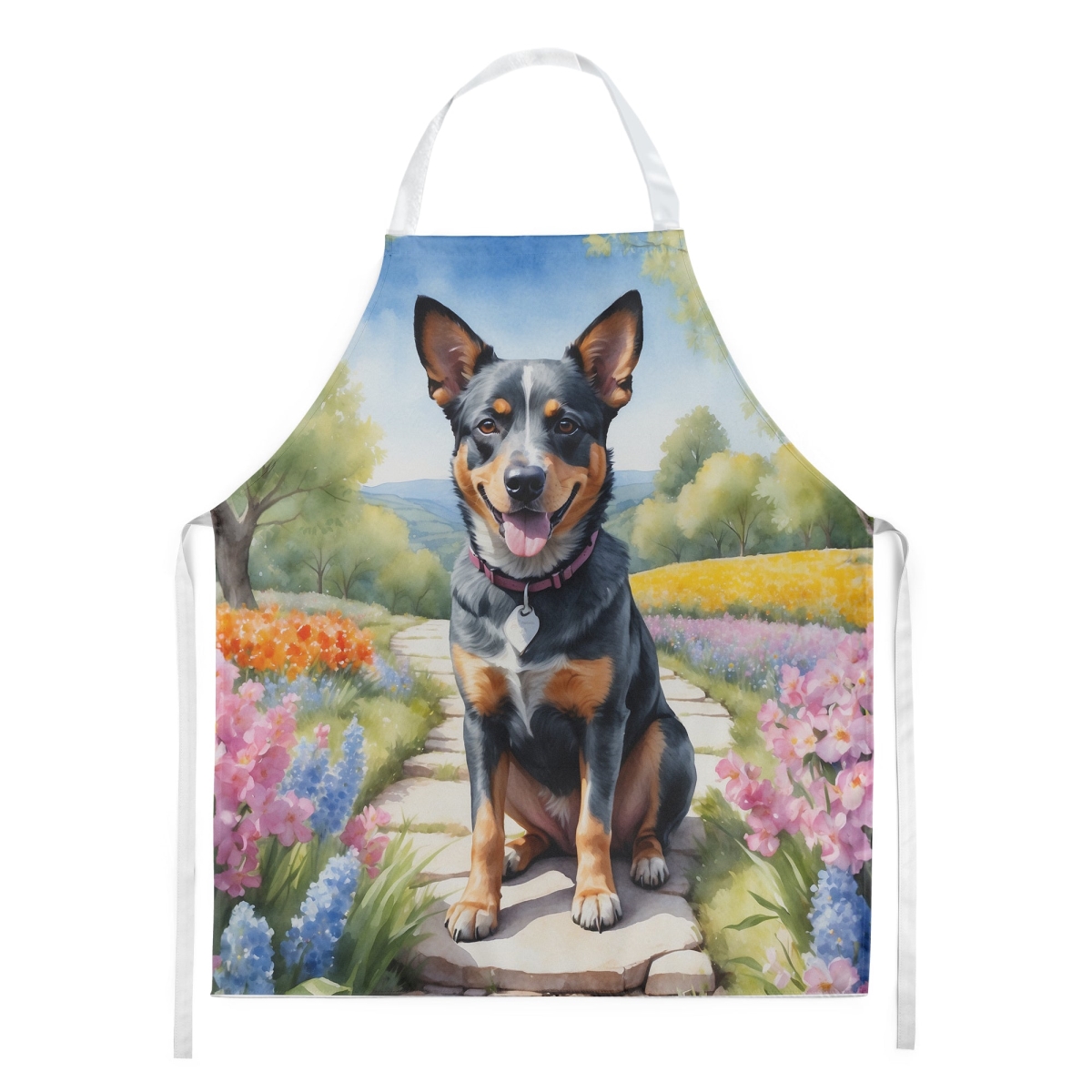 30 x 27 in. Australian Cattle Dog Spring Garden Apron