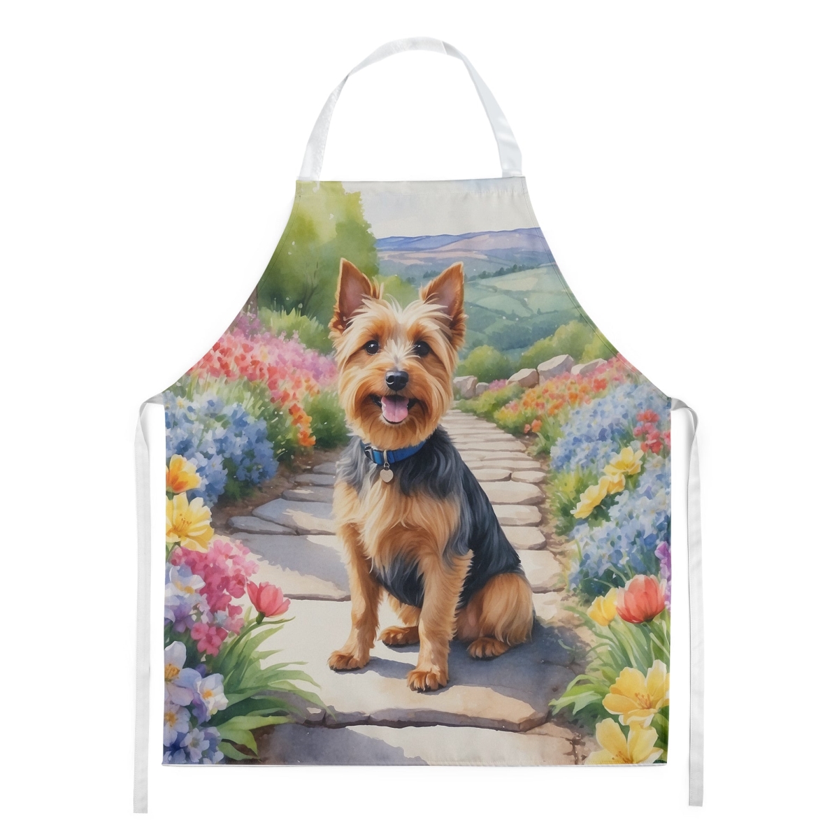30 x 27 in. Australian Terrier Spring Garden Apron