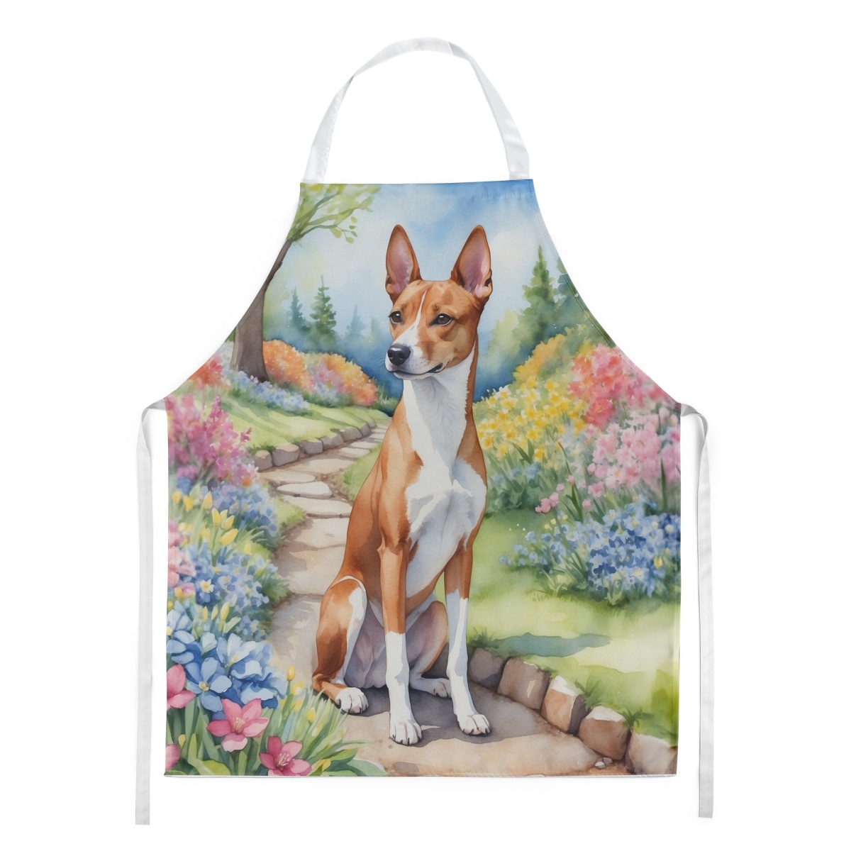 30 x 27 in. Basenji Spring Garden Apron