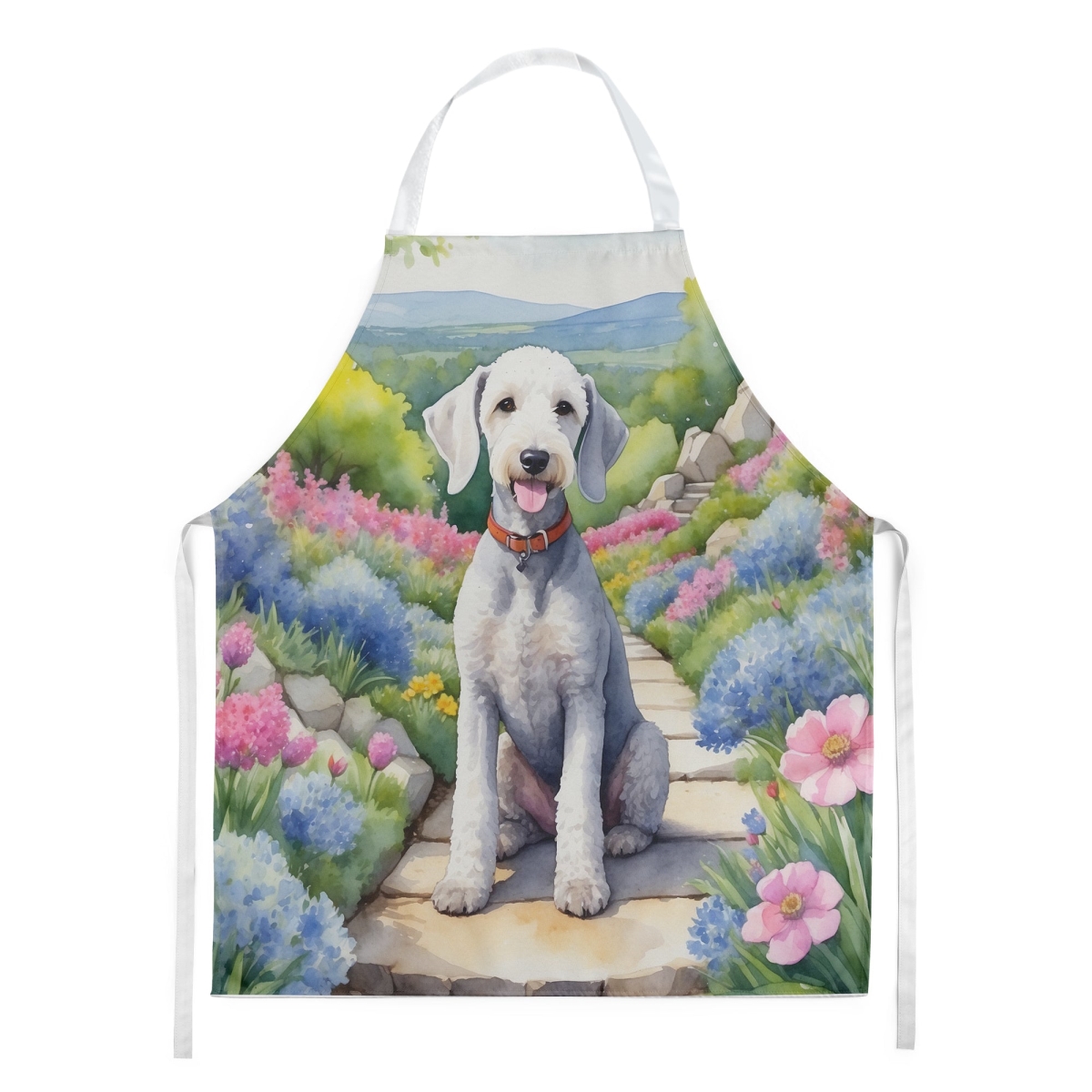 30 x 27 in. Bedlington Terrier Spring Garden Apron