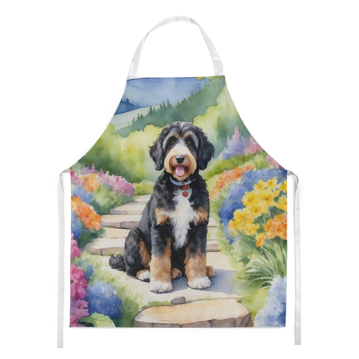 30 x 27 in. Bernedoodle Spring Path Apron
