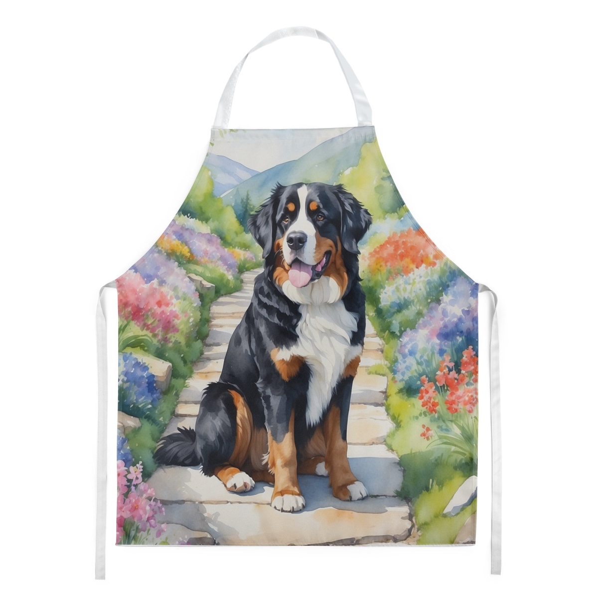 30 x 27 in. Bernese Mountain Dog Spring Path Apron