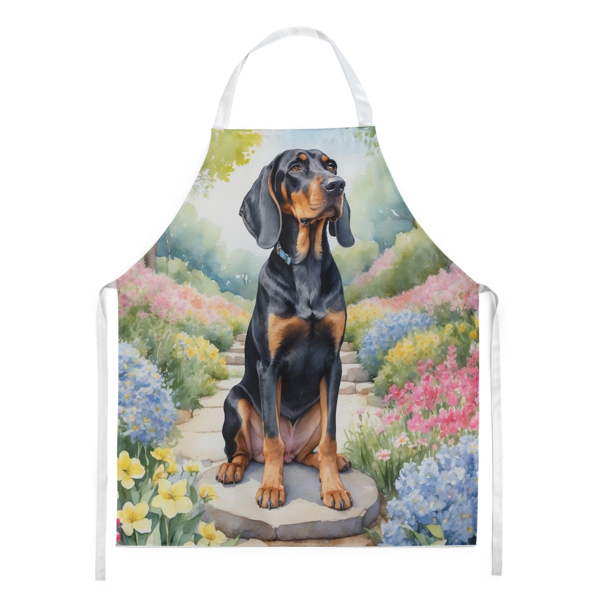 30 x 27 in. Black & Tan Coonhound Spring Path Apron
