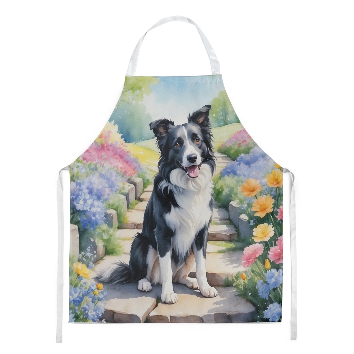 30 x 27 in. Border Collie Spring Path Apron