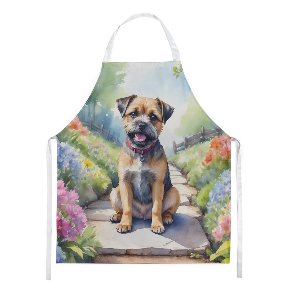 30 x 27 in. Border Terrier Spring Path Apron