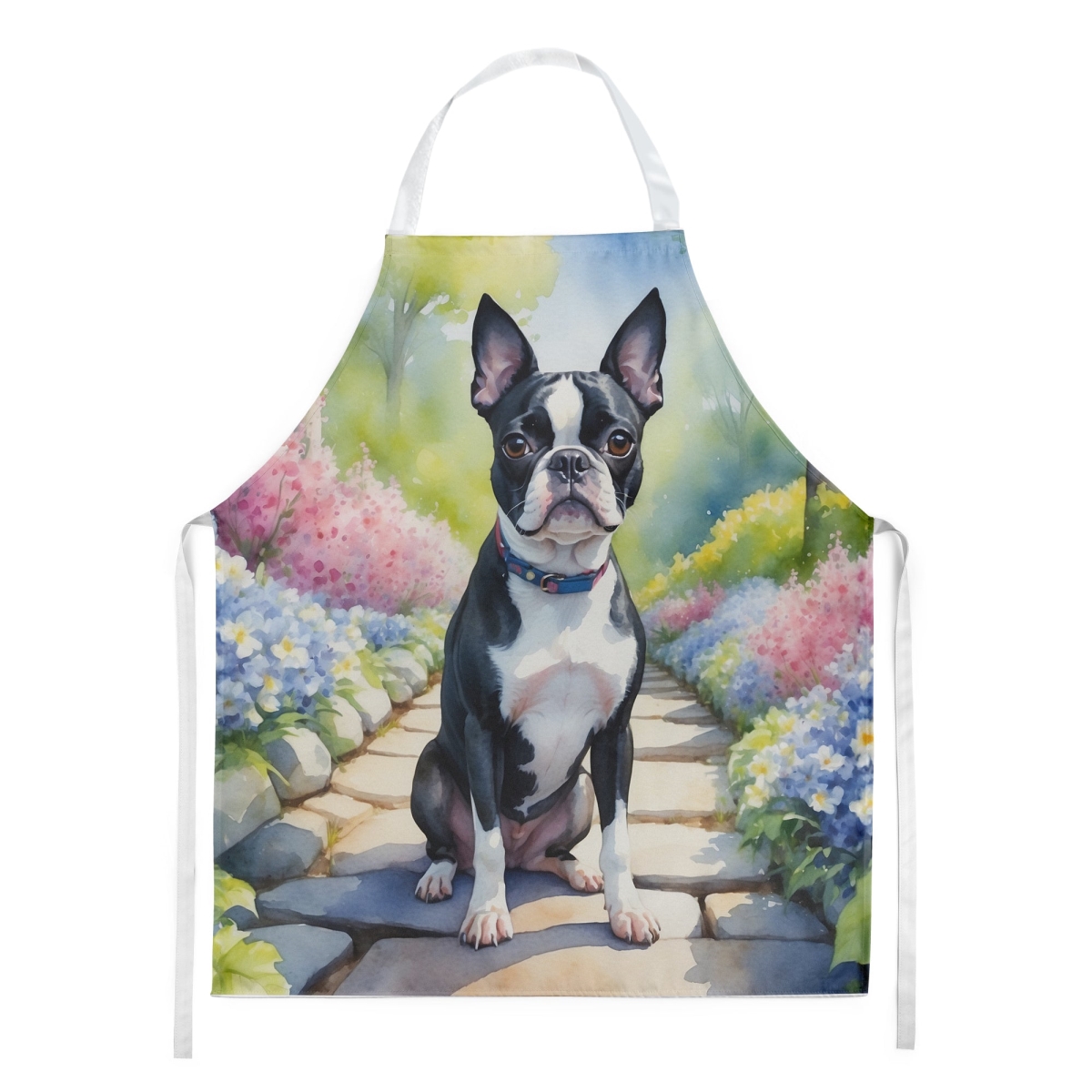 30 x 27 in. Boston Terrier Spring Path Apron