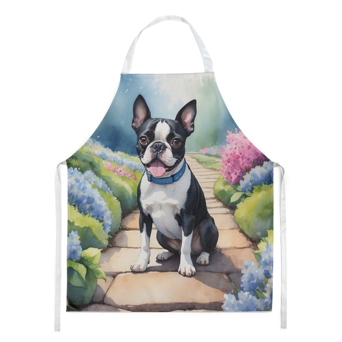 30 x 27 in. Boston Terrier Spring Path Apron