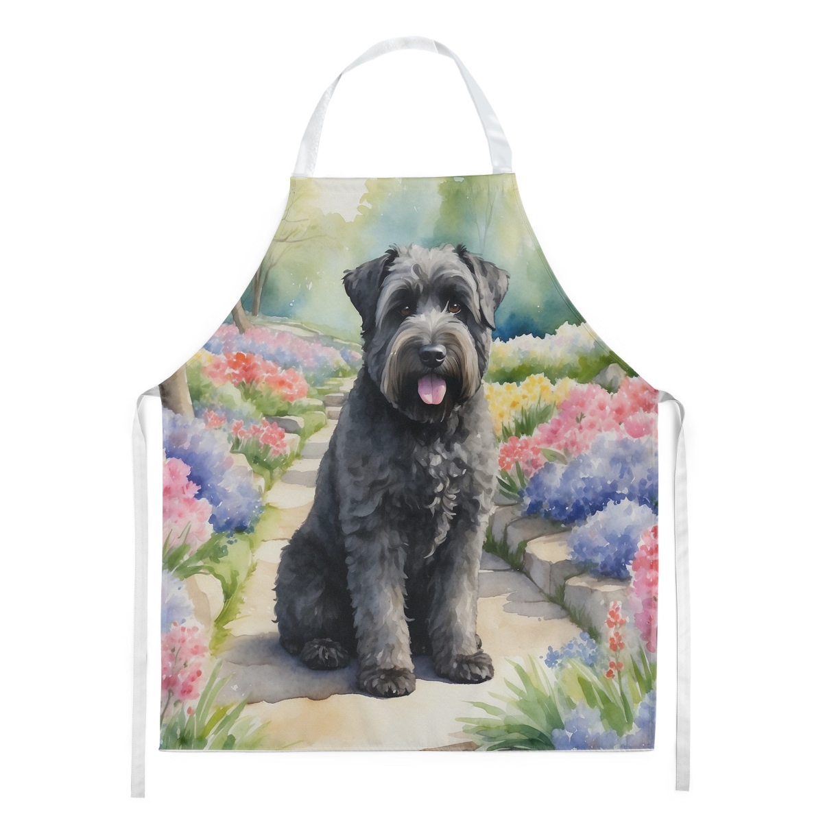 30 x 27 in. Bouvier des Flandres Spring Path Apron