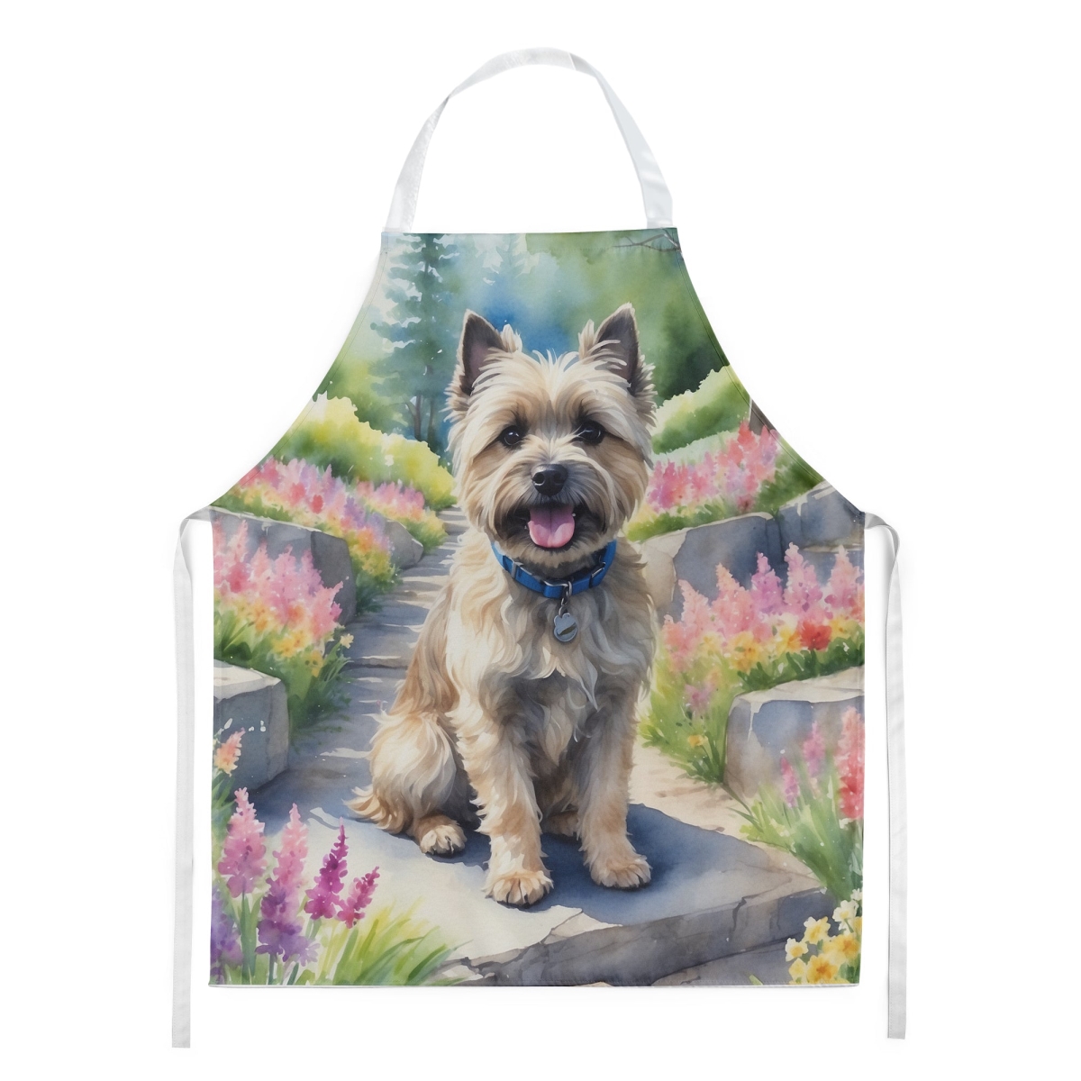 Picture of Carolines Treasures DAC6589APRON 30 x 27 in. Cairn Terrier Spring Path Apron