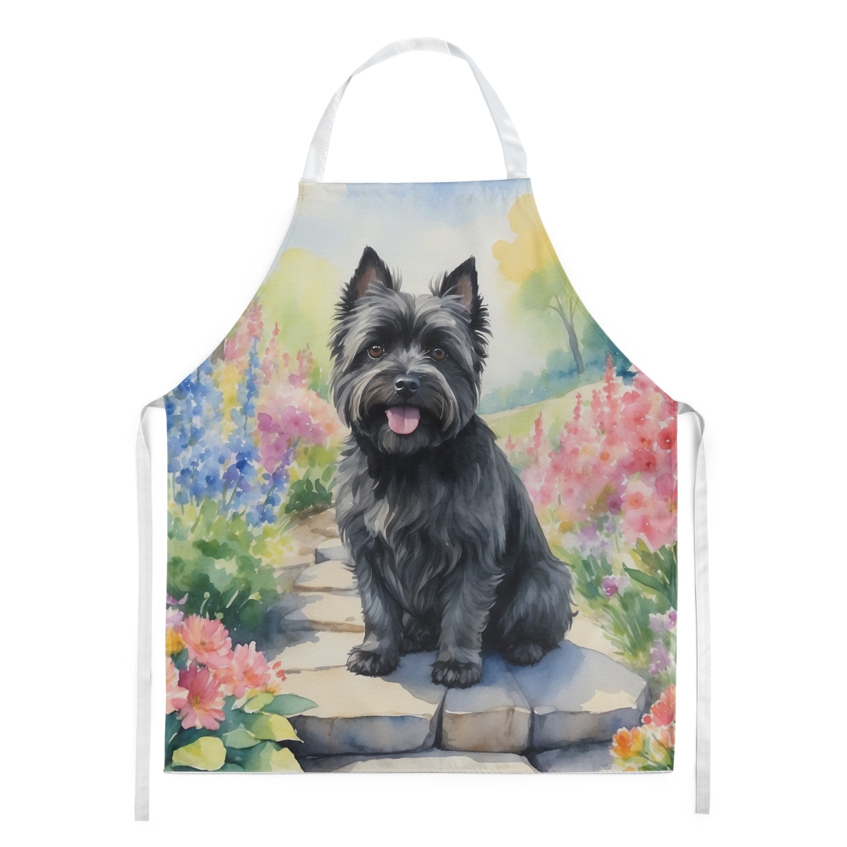 Picture of Carolines Treasures DAC6590APRON 30 x 27 in. Cairn Terrier Spring Path Apron