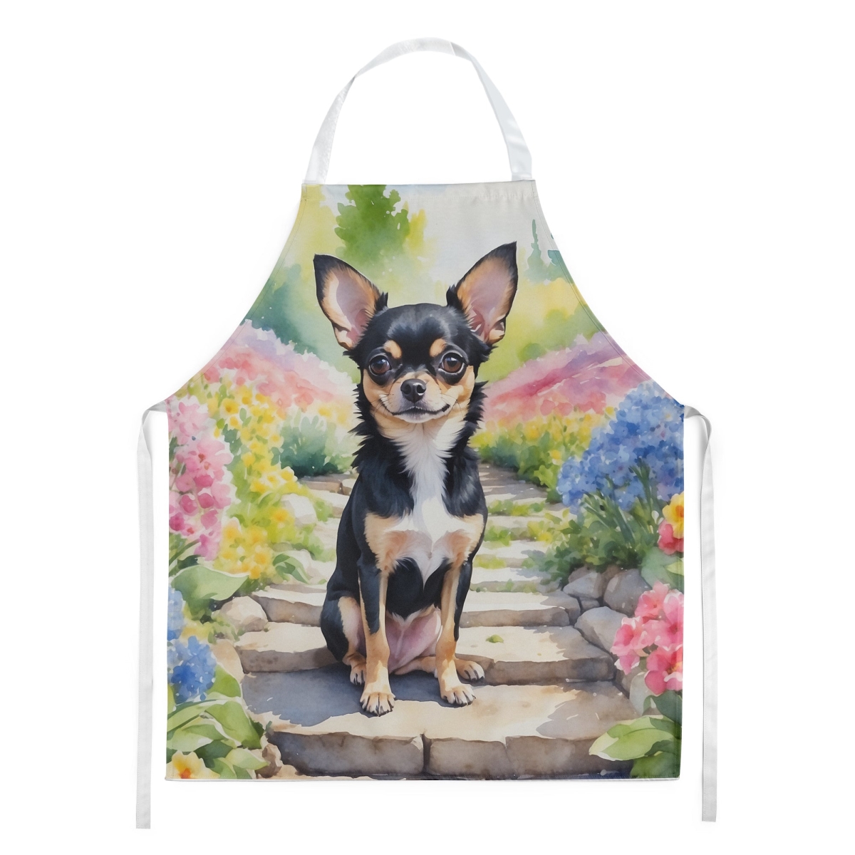 Picture of Carolines Treasures DAC6597APRON 30 x 27 in. Chihuahua Spring Path Apron