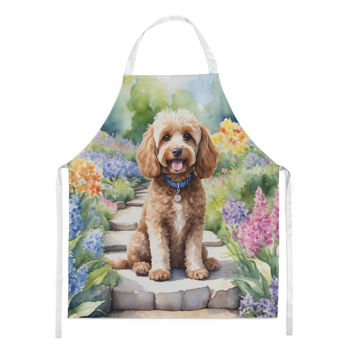 Picture of Carolines Treasures DAC6602APRON 30 x 27 in. Cockapoo Spring Path Apron