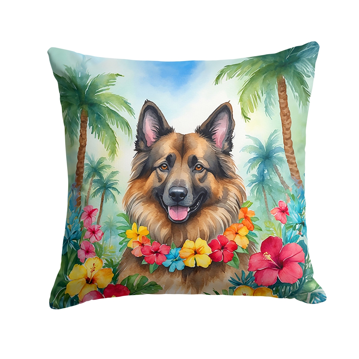 18 x 18 in. Belgian Tervuren Luau Throw Pillow