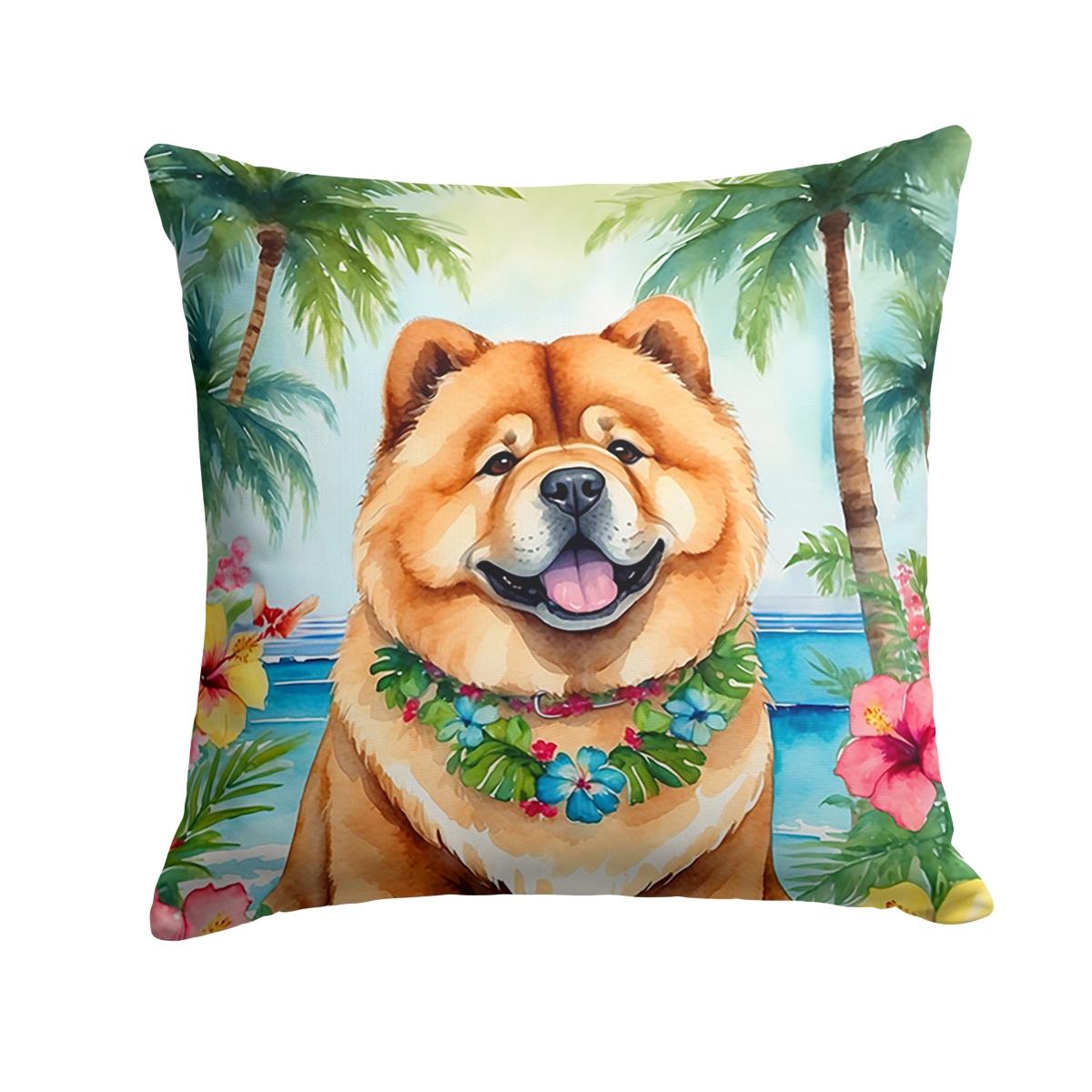 18 x 18 in. Chow Chow Luau Throw Pillow