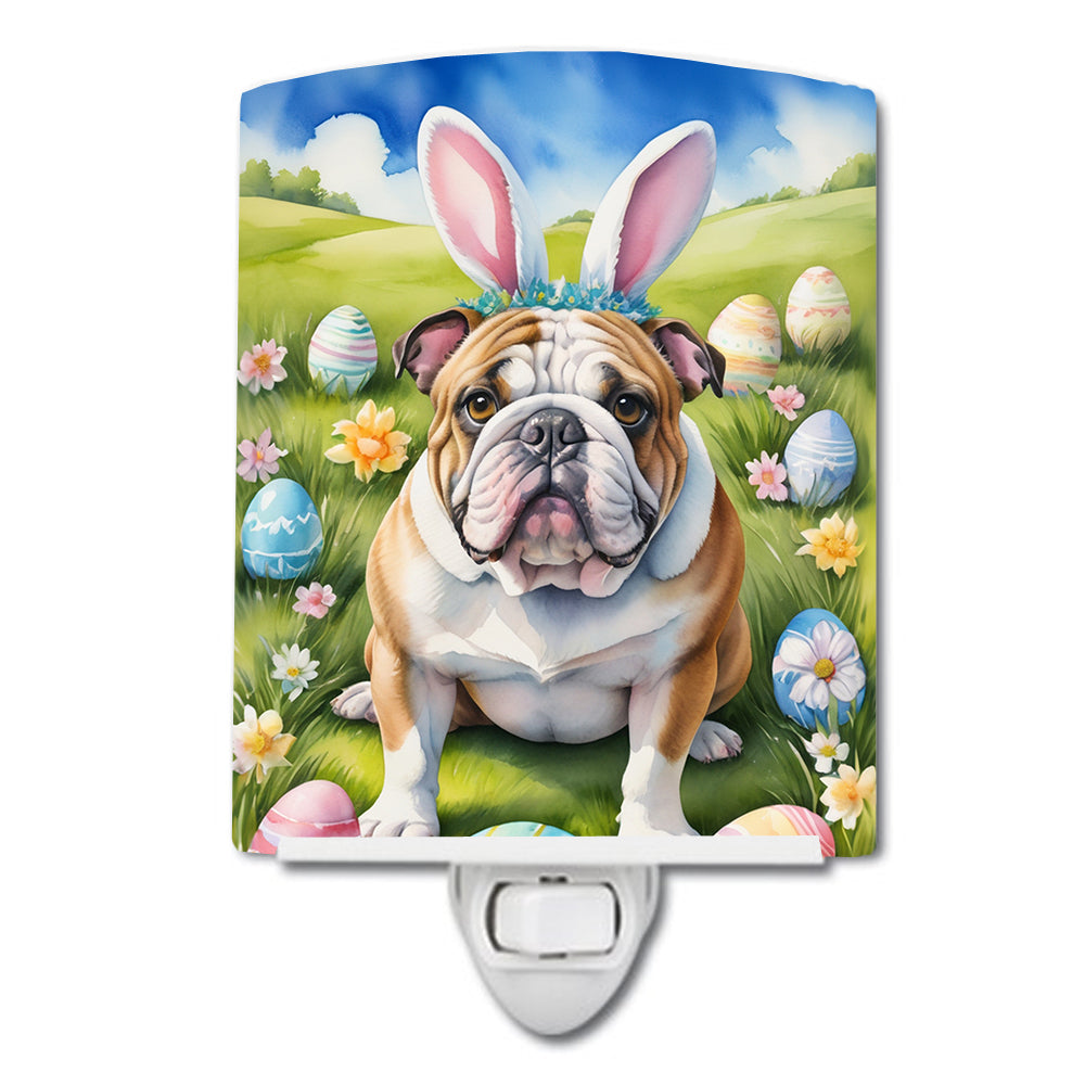 DAC5021CNL 6 x 4 in. English Bulldog Easter Egg Hunt Ceramic Night Light