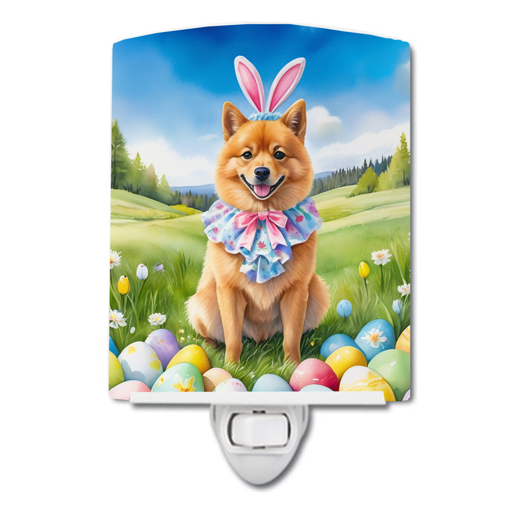 6 x 4 in. Finnish Spitz Easter Egg Hunt Ceramic Night Light