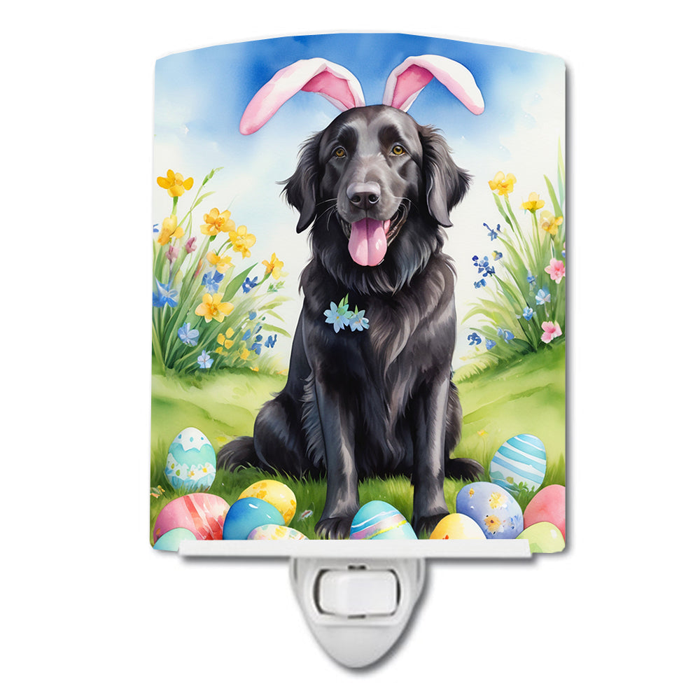 6 x 4 in. Flat-Coated Retriever Easter Egg Hunt Ceramic Night Light