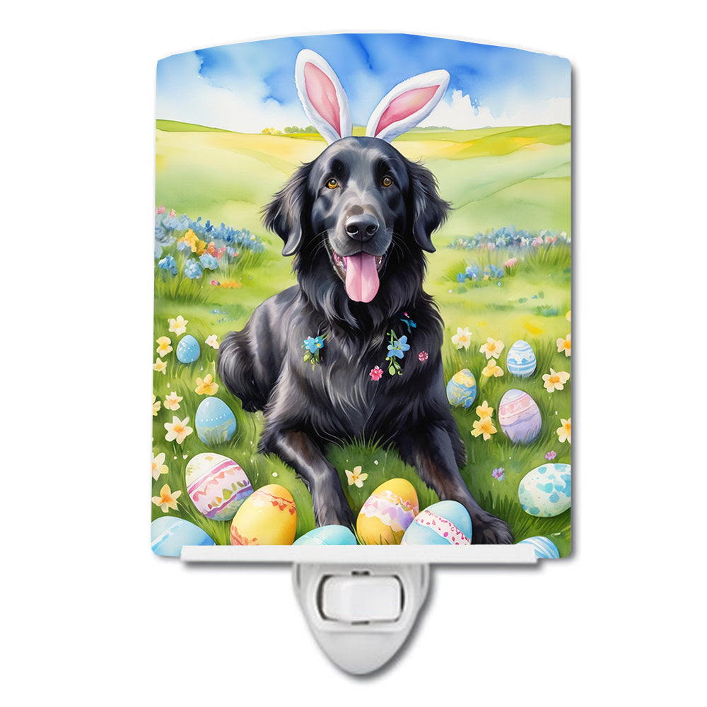 6 x 4 in. Flat-Coated Retriever Easter Egg Hunt Ceramic Night Light