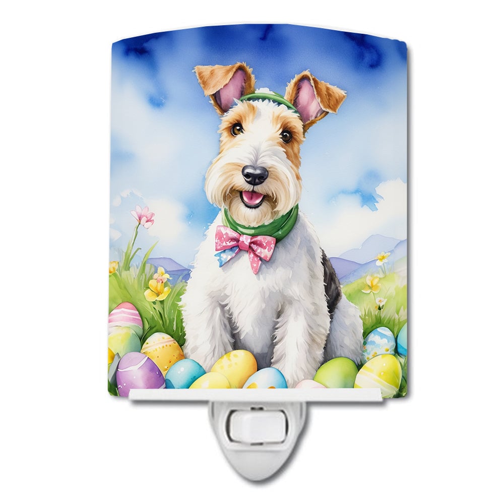 DAC5037CNL 6 x 4 in. Fox Terrier Easter Egg Hunt Ceramic Night Light