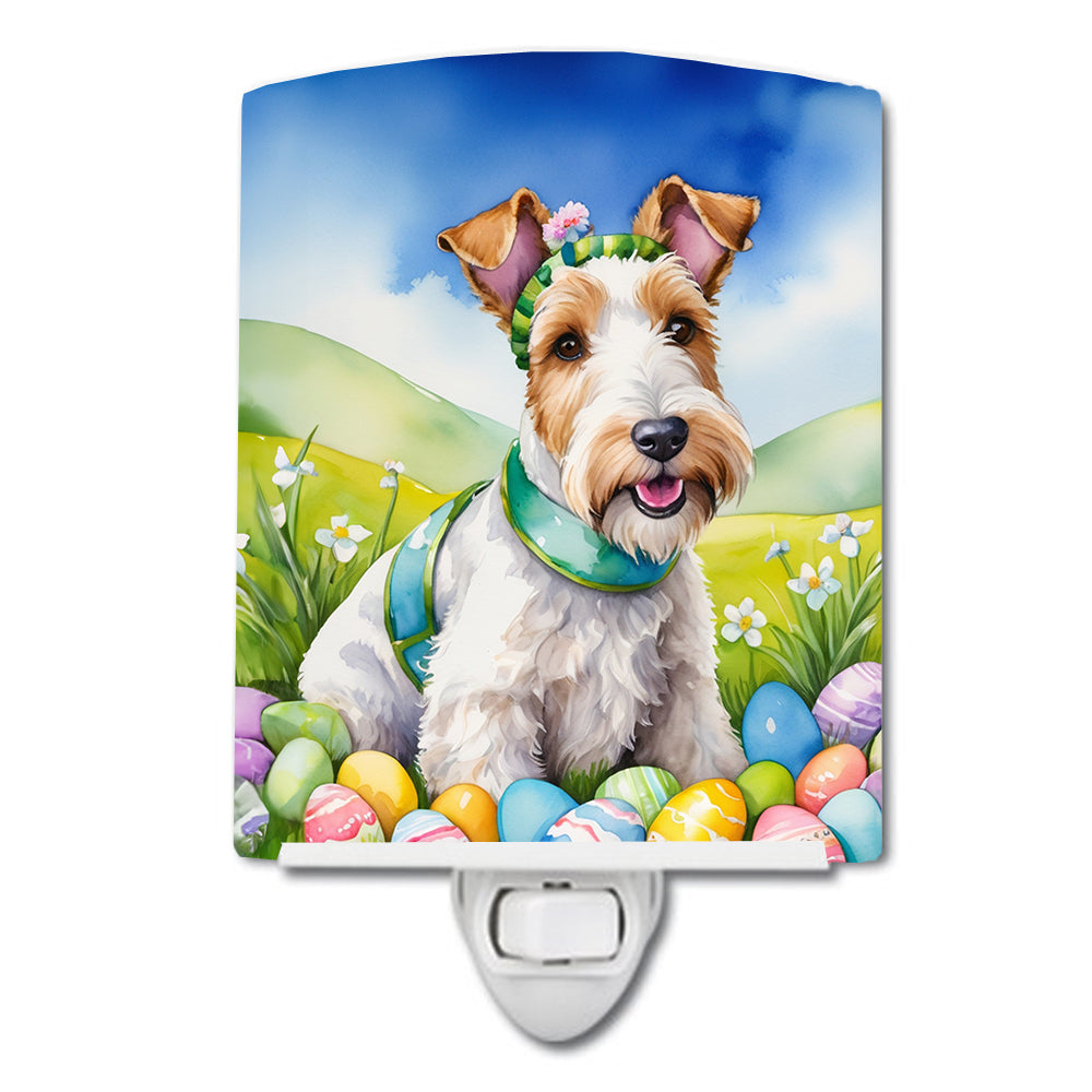 DAC5038CNL 6 x 4 in. Fox Terrier Easter Egg Hunt Ceramic Night Light
