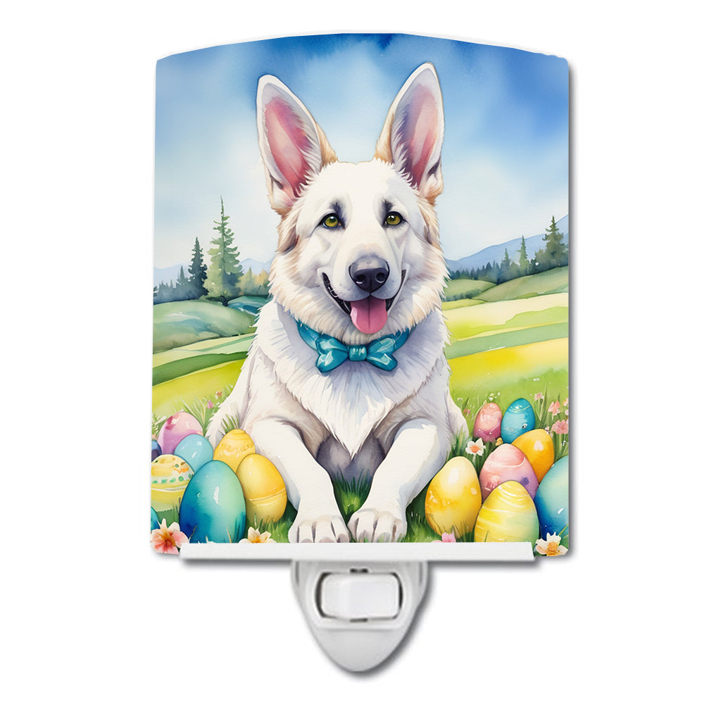 DAC5043CNL 6 x 4 in. White German Shepherd Easter Egg Hunt Ceramic Night Light