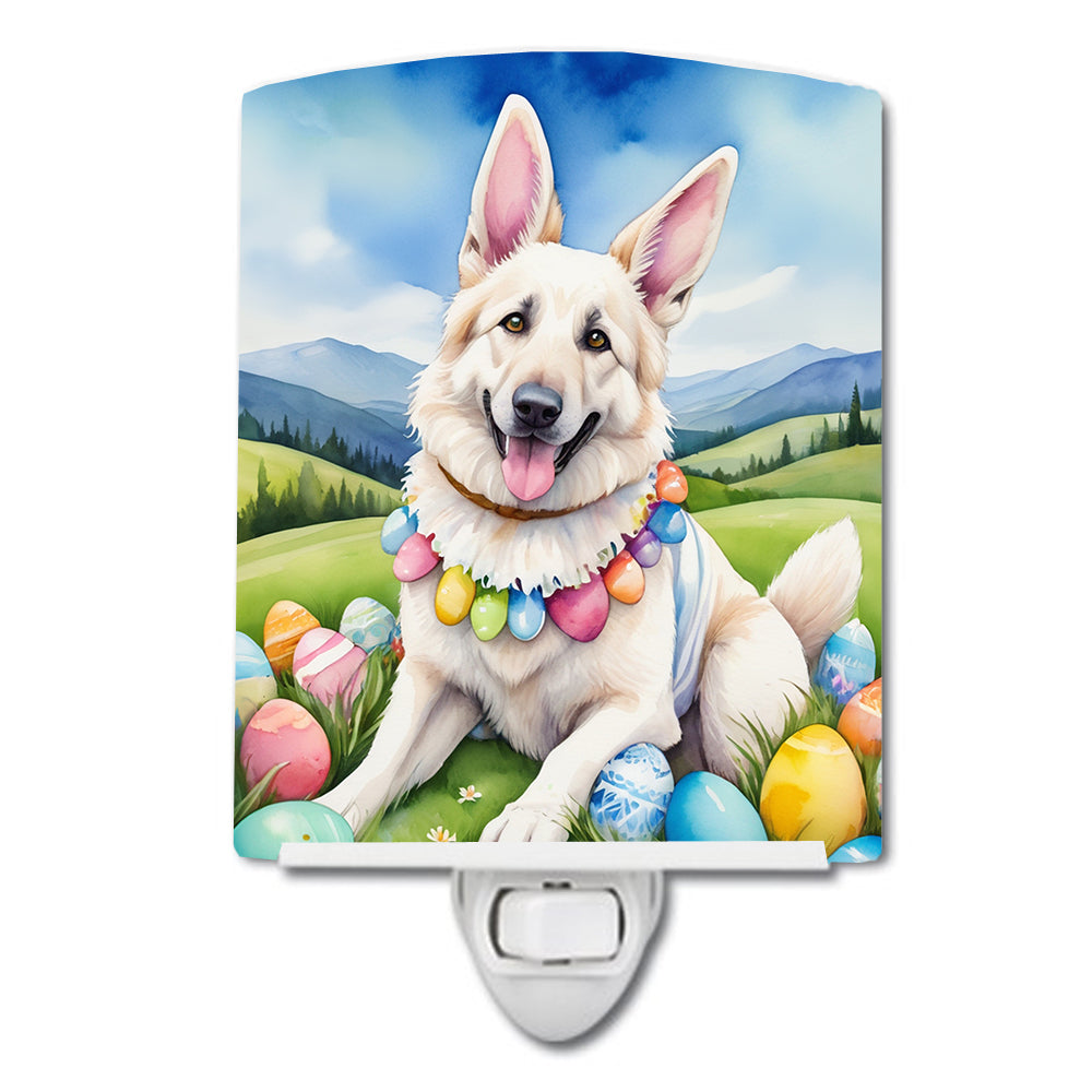 DAC5044CNL 6 x 4 in. White German Shepherd Easter Egg Hunt Ceramic Night Light