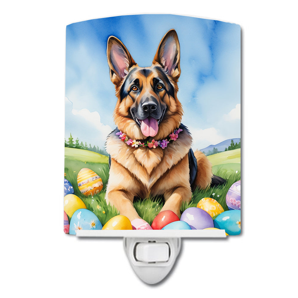 6 x 4 in. German Shepherd Easter Egg Hunt Ceramic Night Light