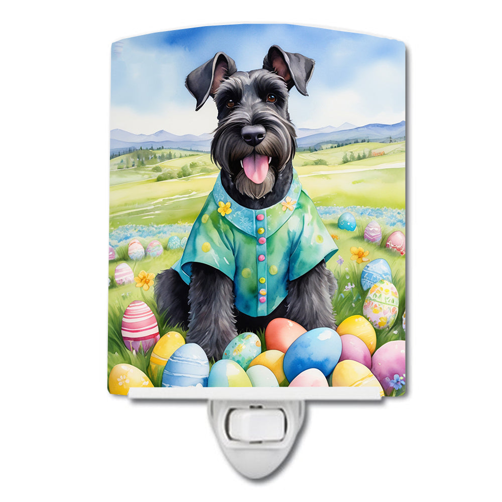 6 x 4 in. Giant Schnauzer Easter Egg Hunt Ceramic Night Light