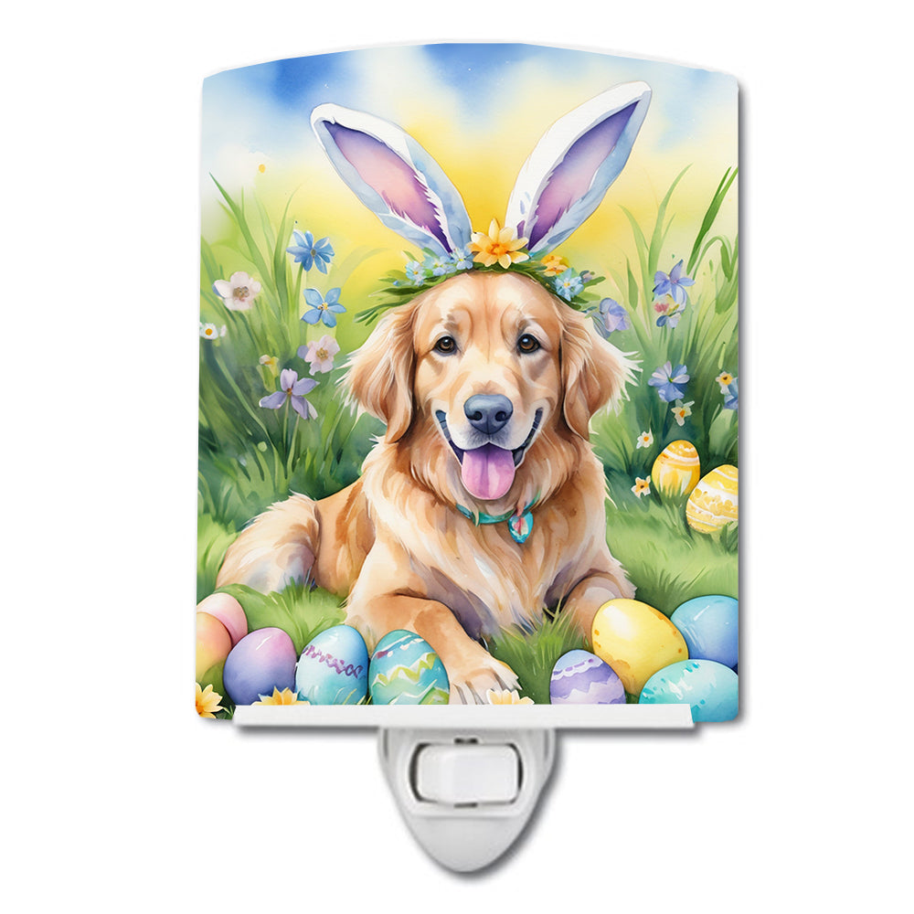 6 x 4 in. Golden Retriever Easter Egg Hunt Ceramic Night Light