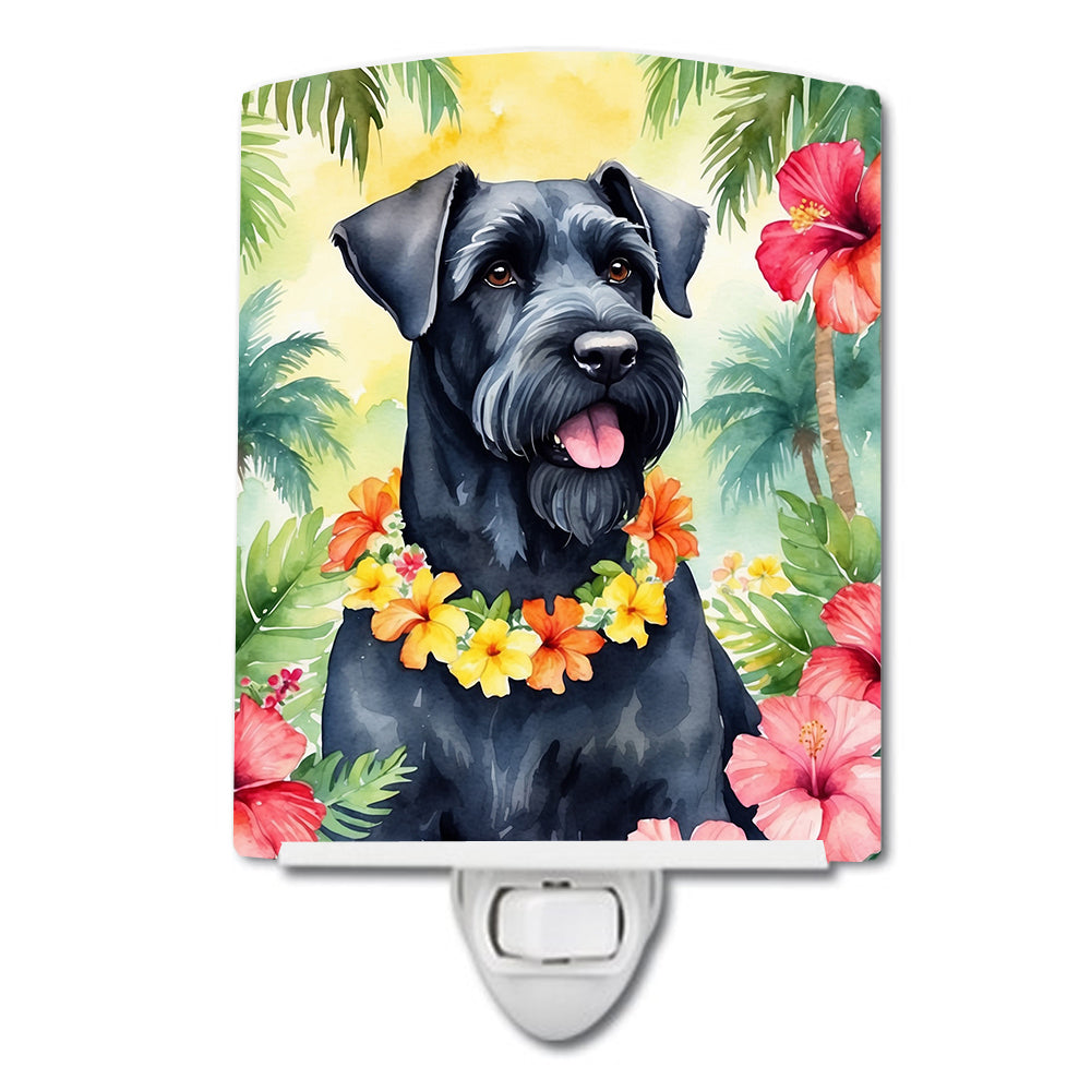 DAC6441CNL 6 x 4 in. Giant Schnauzer Luau Ceramic Night Light