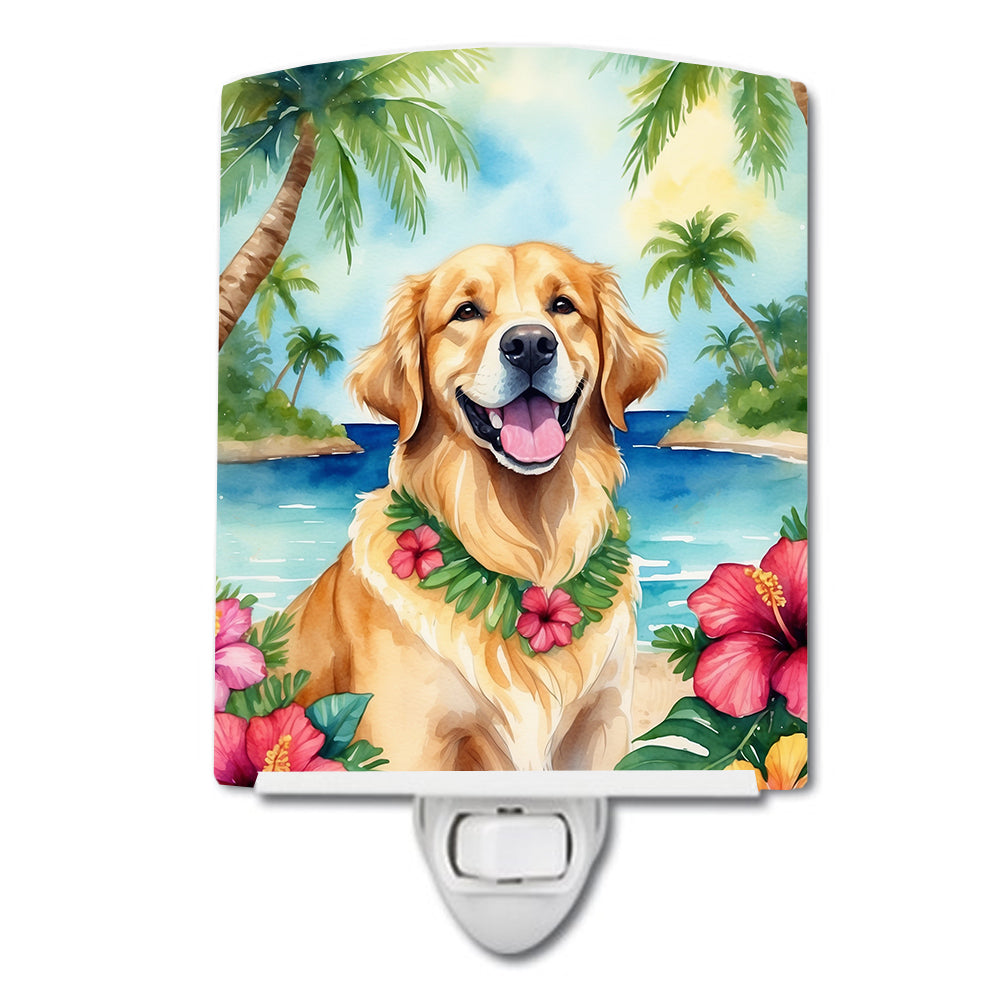 DAC6442CNL 6 x 4 in. Golden Retriever Luau Ceramic Night Light