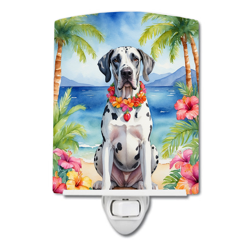 6 x 4 in. Great Dane Luau Ceramic Night Light