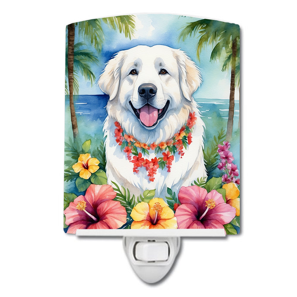 DAC6447CNL 6 x 4 in. Great Pyrenees Luau Ceramic Night Light