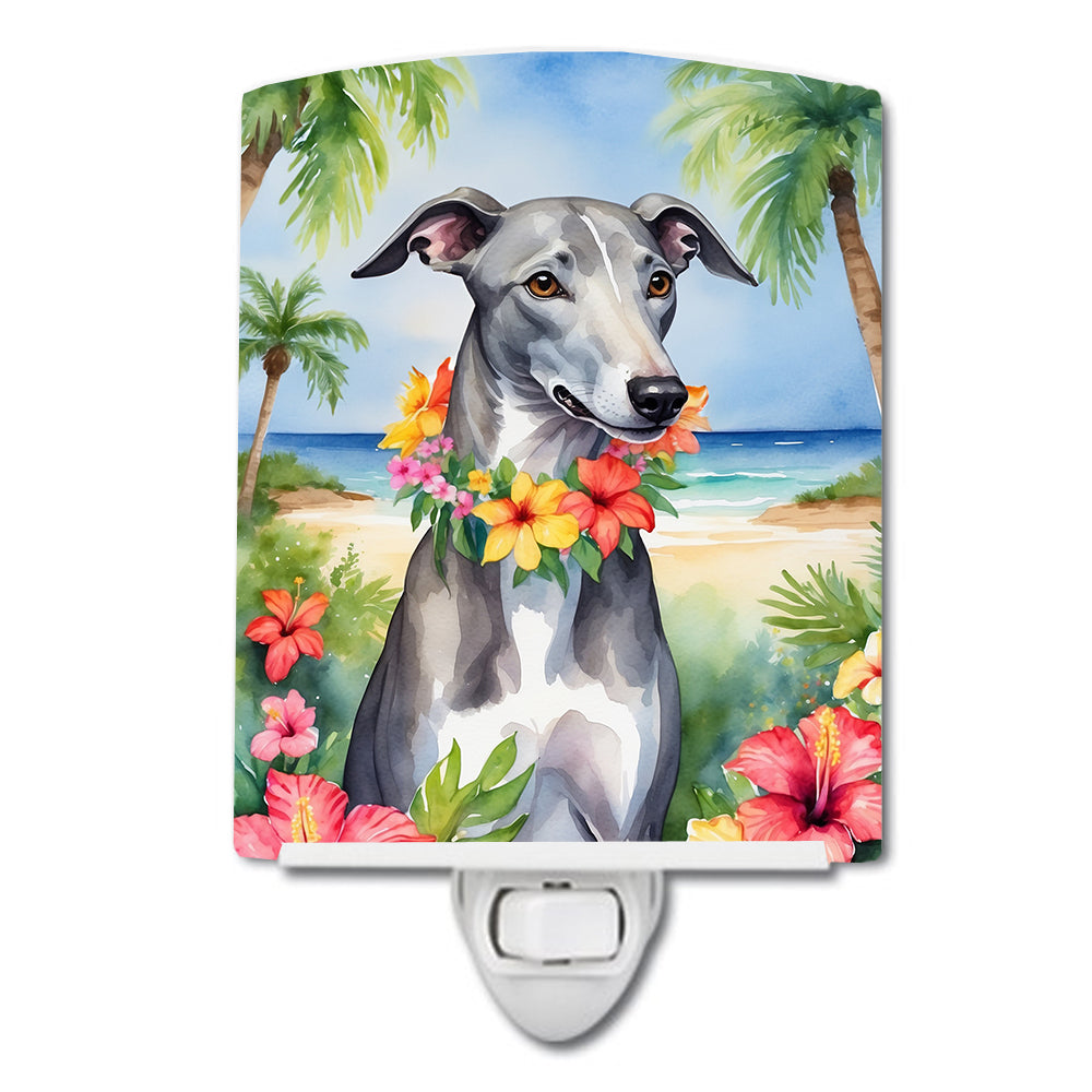 6 x 4 in. Greyhound Luau Ceramic Night Light
